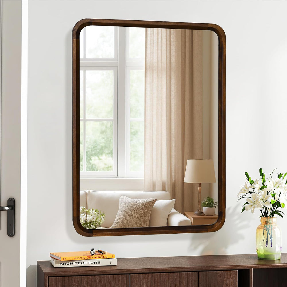 Bathroom Mirror for Wall,Wood Rectangle 30 x 40 inch Hanging Vanity Mirrors