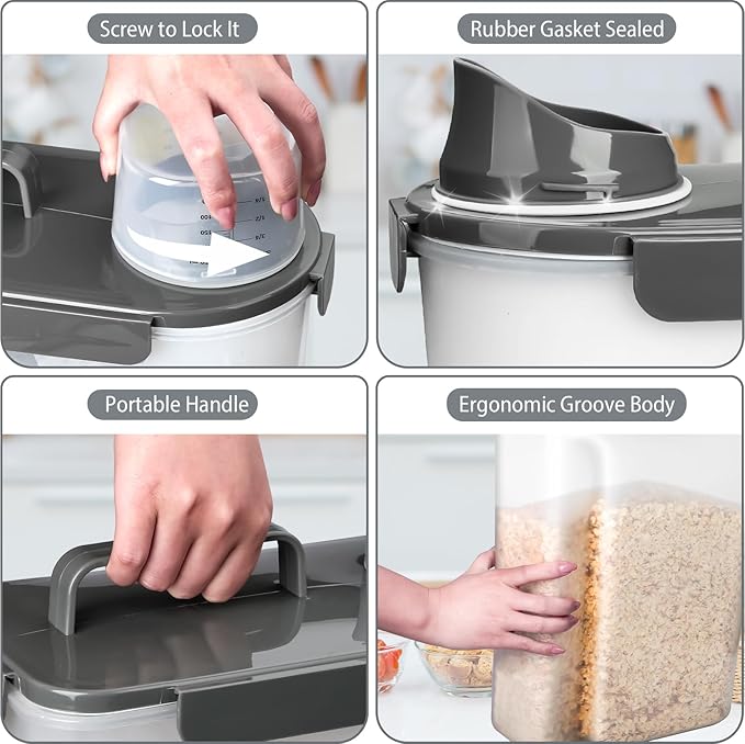 Komzon Rice Storage Containers, Rice dispenser - Image 4