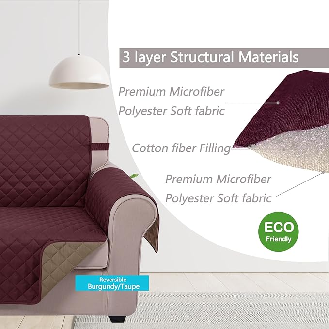 U-NICE HOME Large Sofa Cover Reversible Couch Cover - Image 4