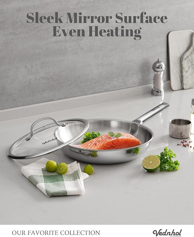 Stainless Steel Frying Pan Set, Frying Pan Stainless Steel, PFOA&PTFE Free - Image 3