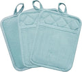 Pot Holders Yarn-Dyed Set of 3 Non Slip Silicone Kitchen Lines Heat Resistant by REDLMLDETA