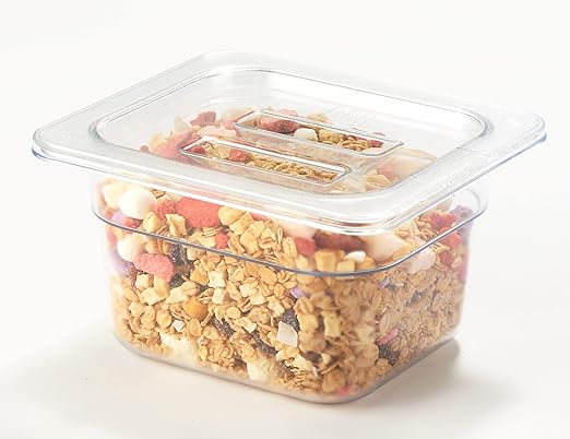 CURTA 6 Pack NSF Food Pan Cover, 1/6 Size Clear Polycarbonate Lid - Image 3