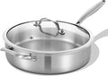LOLYKITCH 5 Quarts Tri-Ply Stainless Steel Sauté Pan wih Lid, 12 Inch Deep by LolyKitch