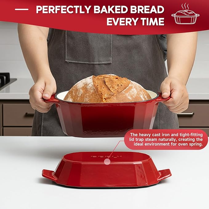 Enameled Cast Iron Sourdough Bread Oven – 3.3QT Dutch Oven - Image 6