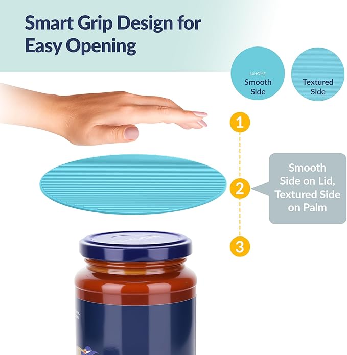 NIHOME Silicone Jar Opener – 6 Inch Large Anti-Slip Grip Pads, Premium 100% - Image 3