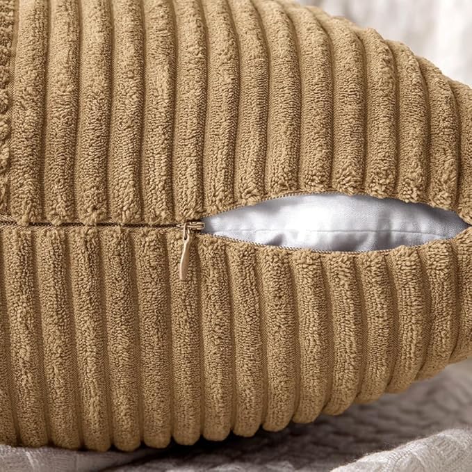 MIULEE Brown Decorative Throw Pillow Covers 18x18 Inch - Image 3