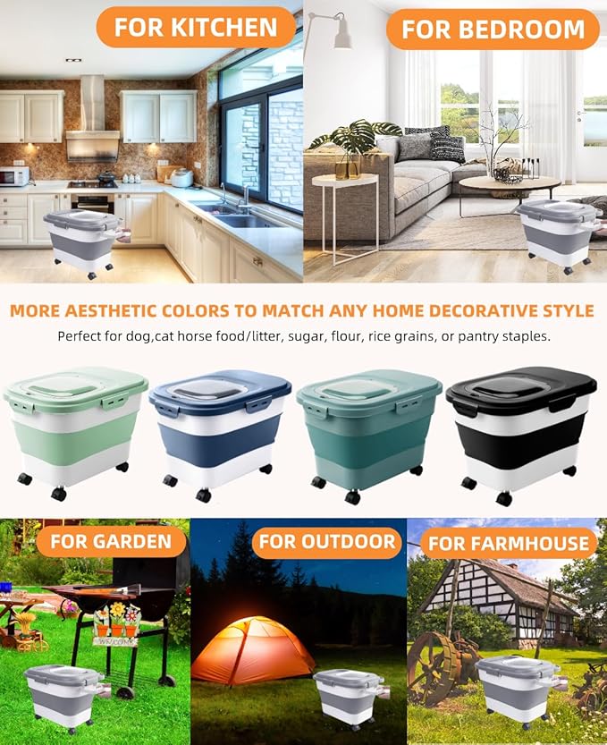15-23 Lbs Dog Food Storage Container, Collapsible Dog Food Container - Image 9