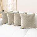 CaliTime Throw Pillow Covers Decorative 18 X 18 Inches Pack of 4 Cozy Chenille by CaliTime