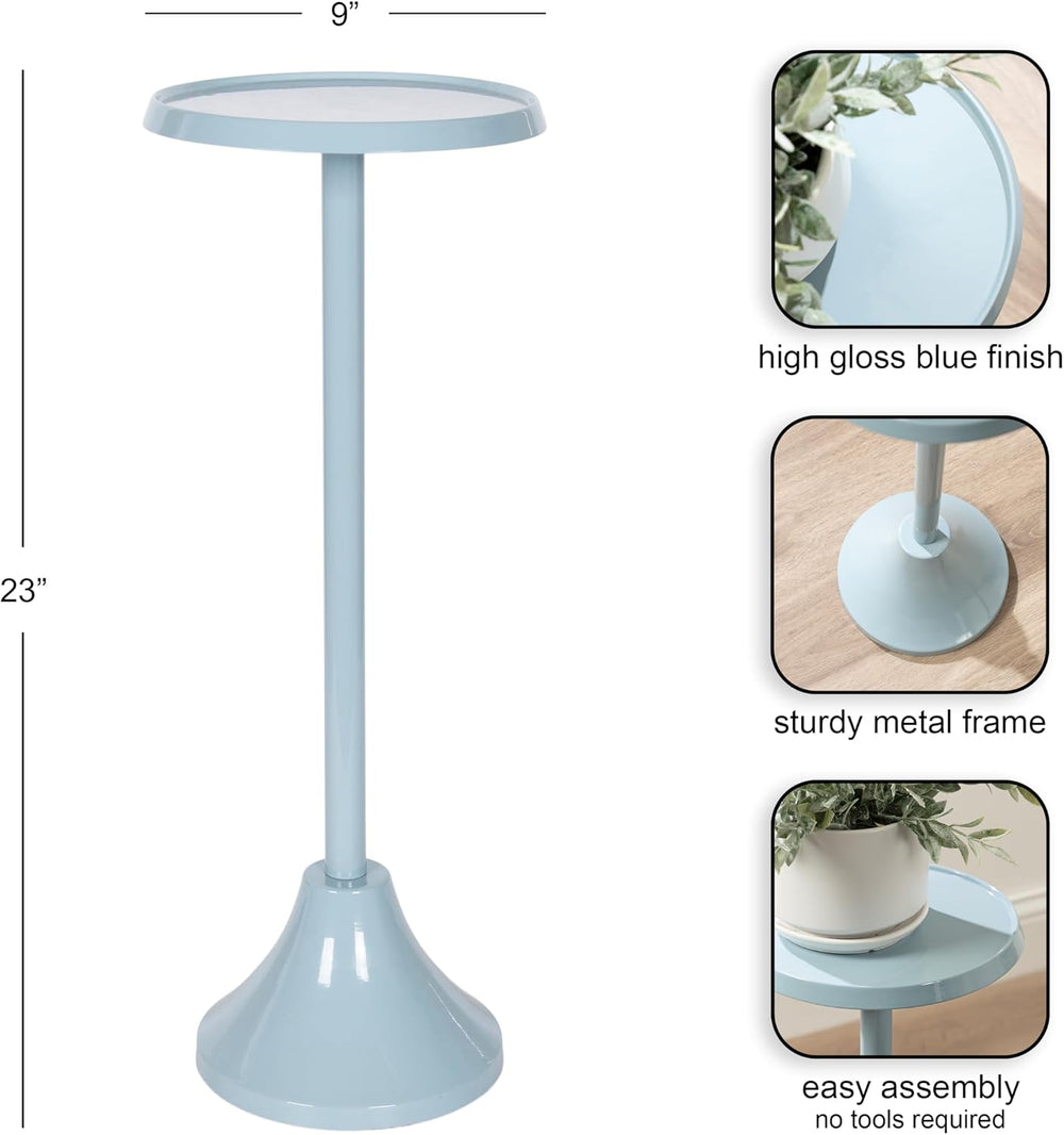 Kate and Laurel Sanzo Modern Round Metal Pedestal Drink Table, 9 x 9 x 23, Li...