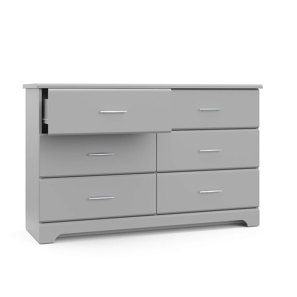 Storkcraft Brookside 6 Drawer Dresser, Pebble Gray