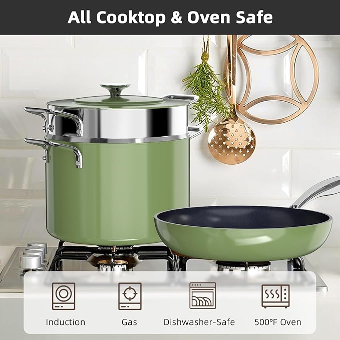 Nuwave Lux 13pc Forged Lightweight Cookware Set PFAS Free, Healthy G10 Duralon