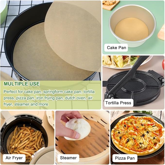 BOYAN Parchment Paper Rounds, Non Stick 10 Inch Round Parchment Paper - Image 5