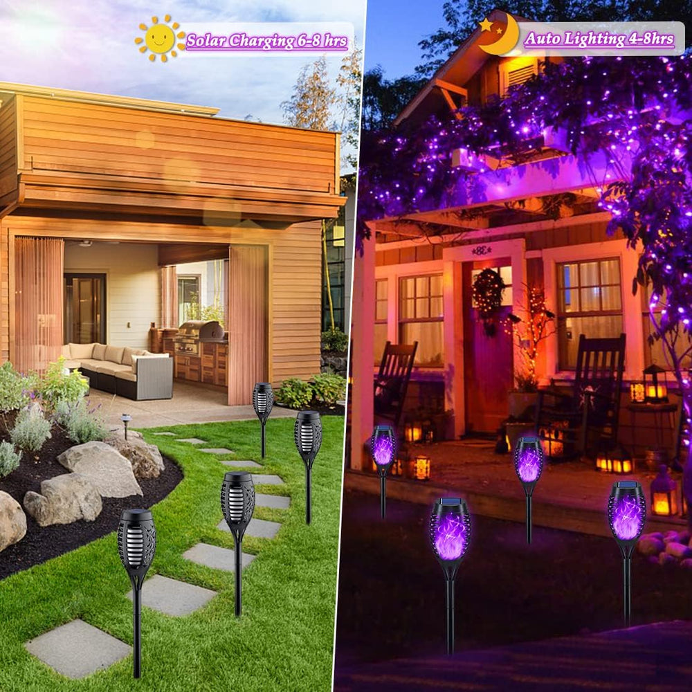 16Pack Purple Solar Halloween Lights for Halloween Decorations Outdoor