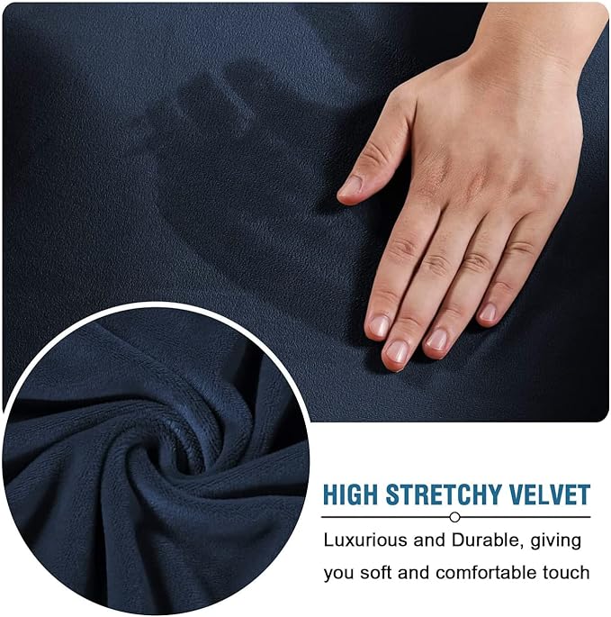 H.VERSAILTEX Rich Velvet Stretch 2 Piece Cover Chair Slipcover Sofa Cover - Image 5