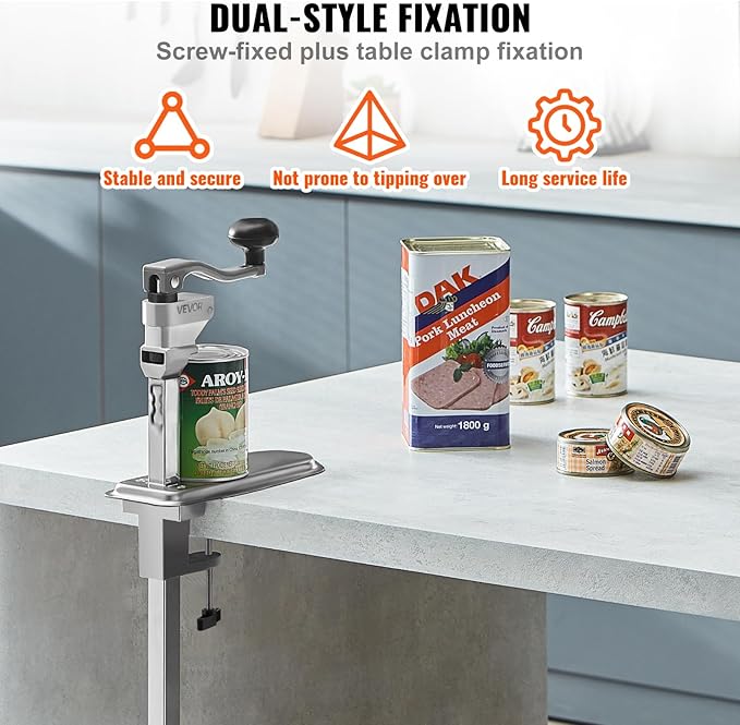 VEVOR Commercial Can Opener, Heavy-Duty Manual Tabletop Cans Opener