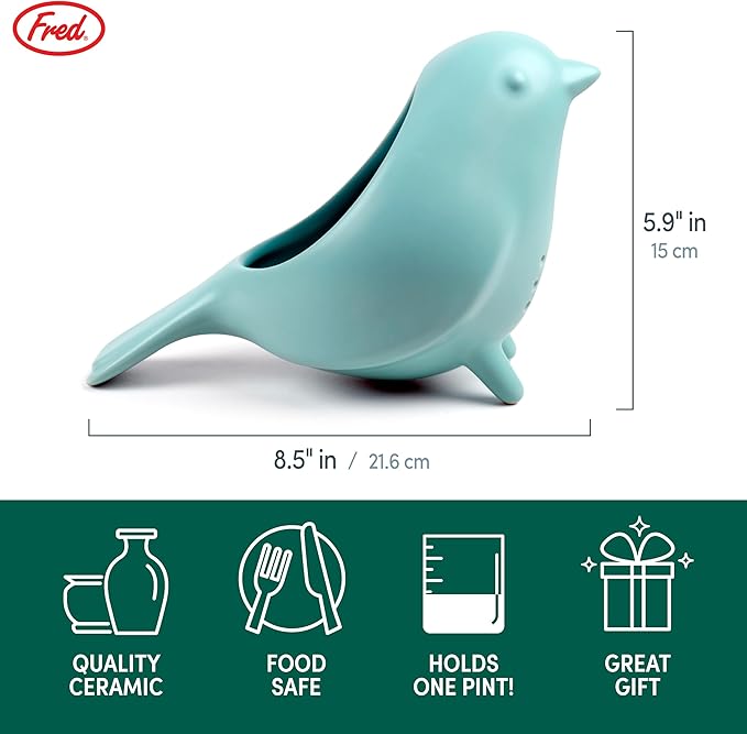 Genuine Fred BLUE BIRD Ceramic Colander, Unique Design, Berry Colander