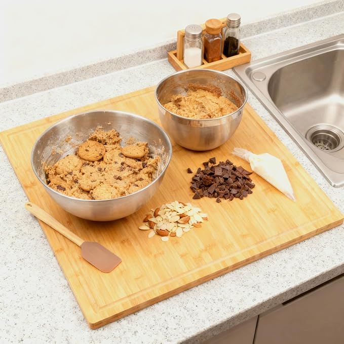 Utoplike Bamboo Cutting Board 20 x 20 inch, Large Wood Chopping Board