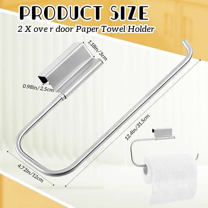 Yaocom 12.4 Inches Cabinet Door Paper Towel Holder Camper Under Sink No - Image 2