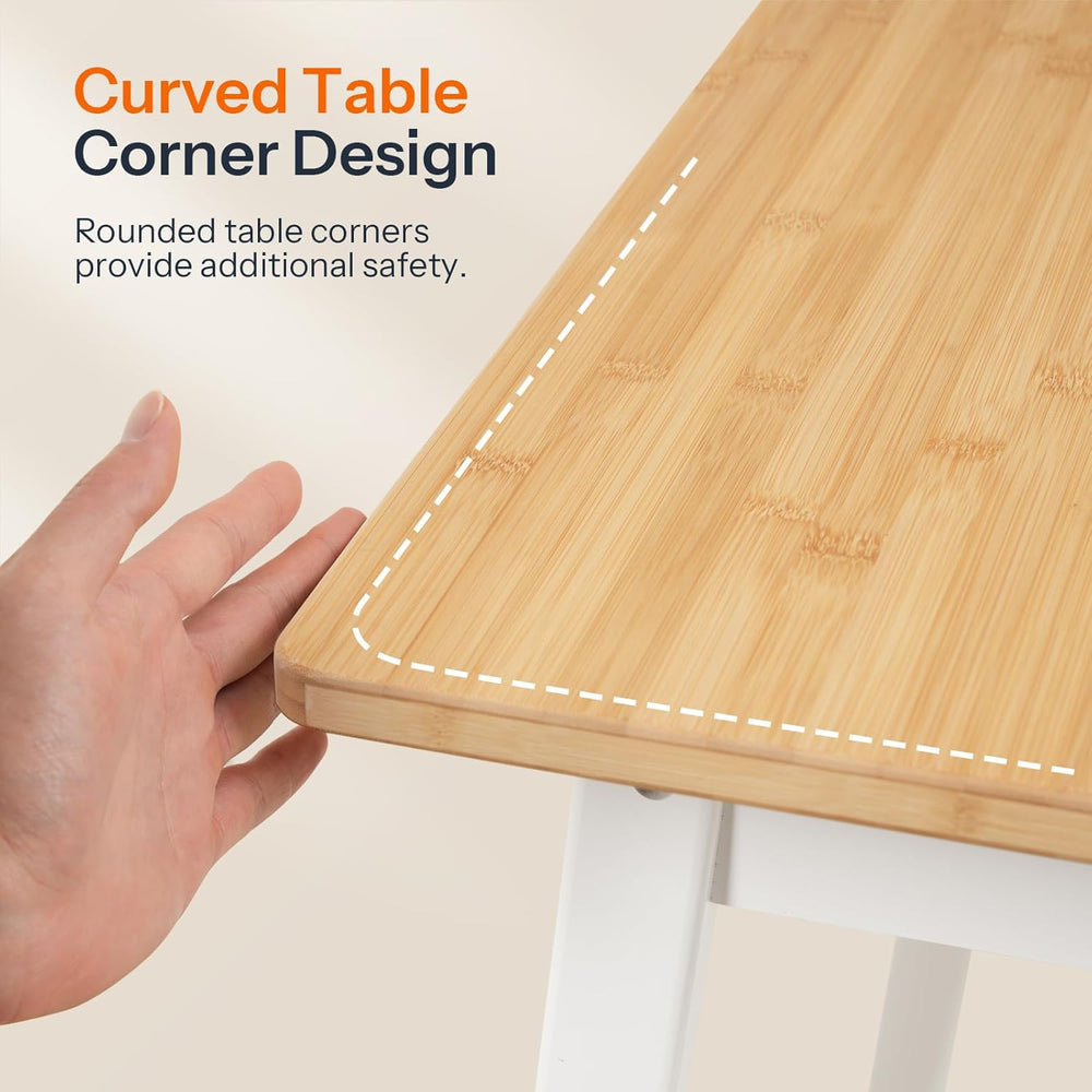 HOOBRO Bamboo Dining Table, Square Dining Table for 2, 27.6" Kitchen Tab...