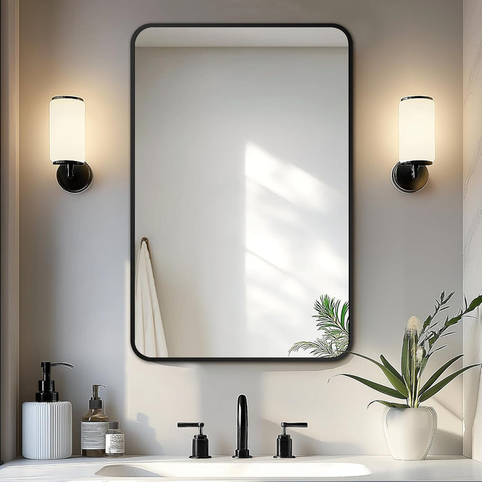 Bathroom Vanity Mirror, Black Framed Mirror for Over Sink, 30x20