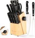 19-Piece Knife Set, German Steel, Durable and Dishwasher Safe, Knife Sets by KATISUN