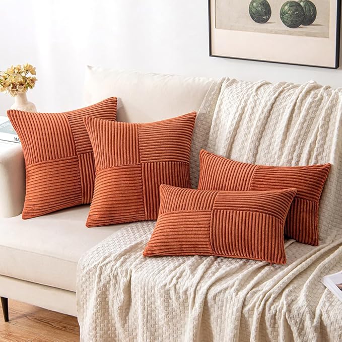 MIULEE Rust Decorative Throw Pillow Covers 18x18 Inch - Image 4