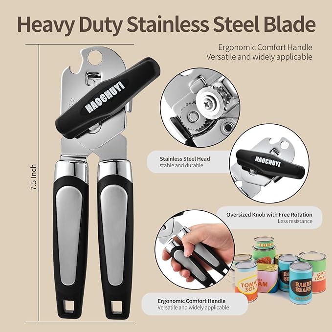 Heavy Duty Stainless Steel Smooth Edge Manual Can Opener and Bottle Openers - Image 2