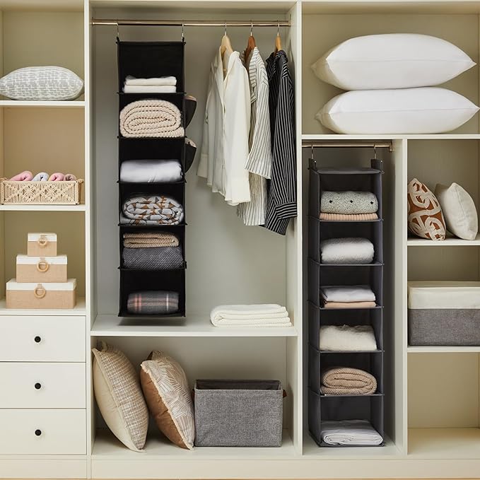 YOUDENOVA Hanging Closet Organizer, 6-Shelf Closet Hanging Storage Shelves - Image 2