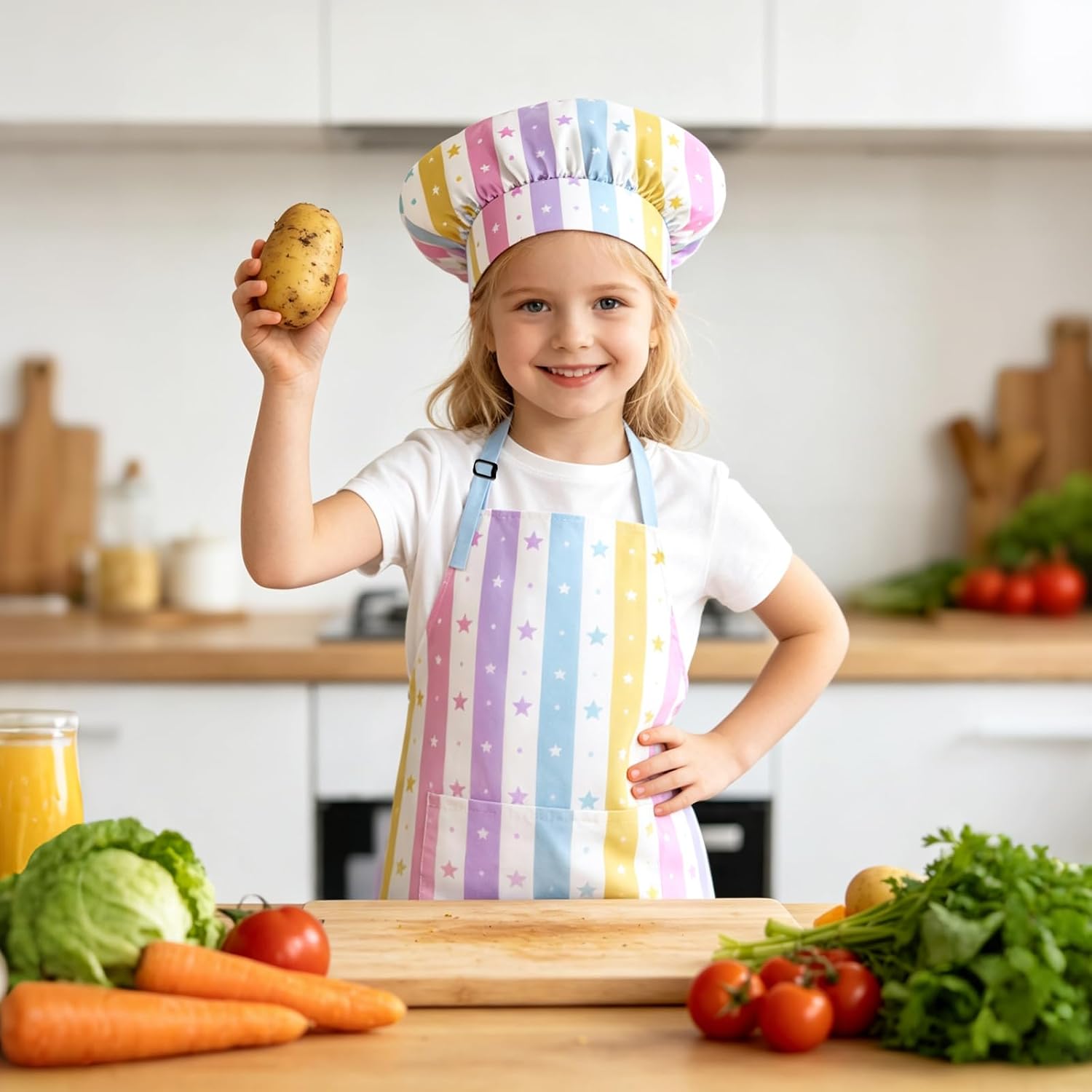 Kids Aprons for Cooking, Toddler Apron for Girls with Pockets Apron for Kid | Cooking Baking Painting Crafting Art Gardening Adjustable