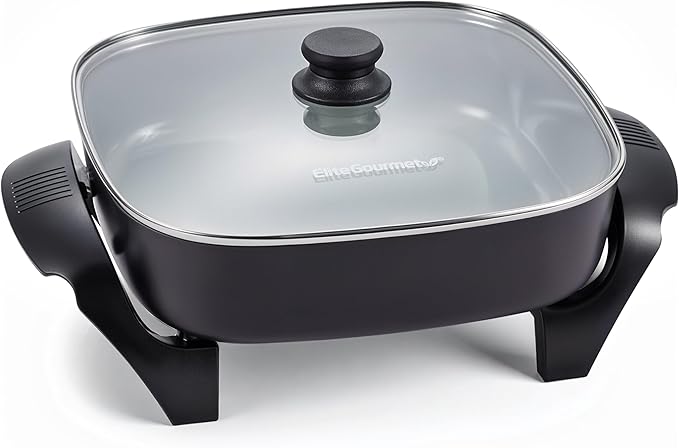 Elite Gourmet 12" x 12" x 3" Ceralast™ PFAS Free Ceramic Electric Skillet by EliteGourmet