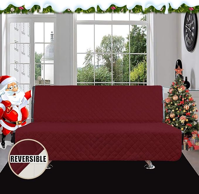 Easy-Going Futon Sofa Slipcover Reversible Sofa Cover Armless Cover Furniture - Image 2