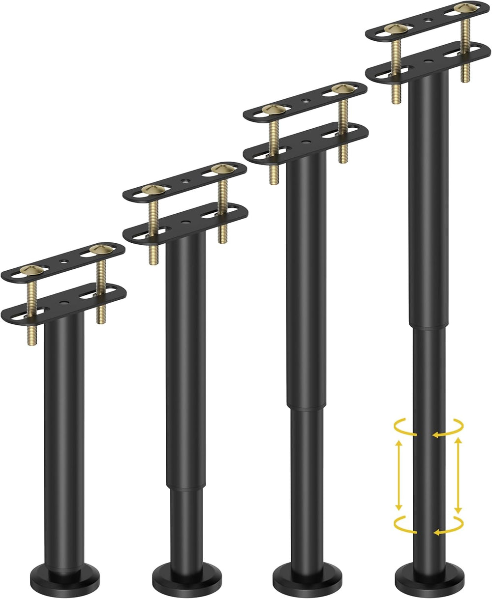 Wlrrcwdttc 4 Pcs Adjustable Height Bed Support Legs 10-17 inch, Bed Frame Cen...
