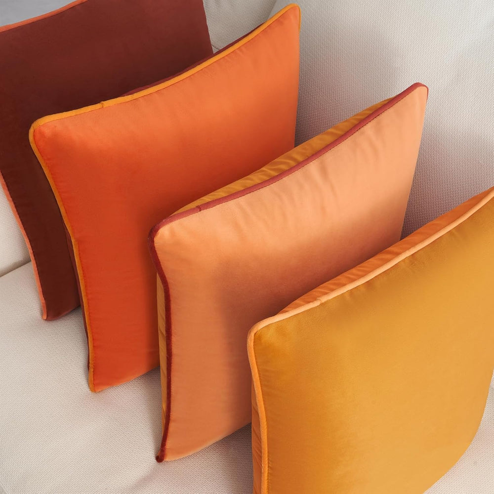 MONDAY MOOSE Decorative Throw Pillow Covers Cushion Cases, Set of 4 Soft Velv...