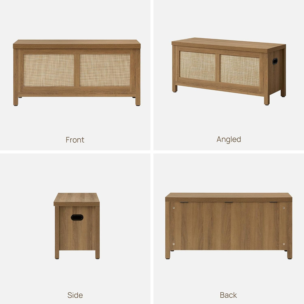 SICOTAS Rattan Storage Chest 39.4" Storage Bench for Bedroom | Boho Stor...