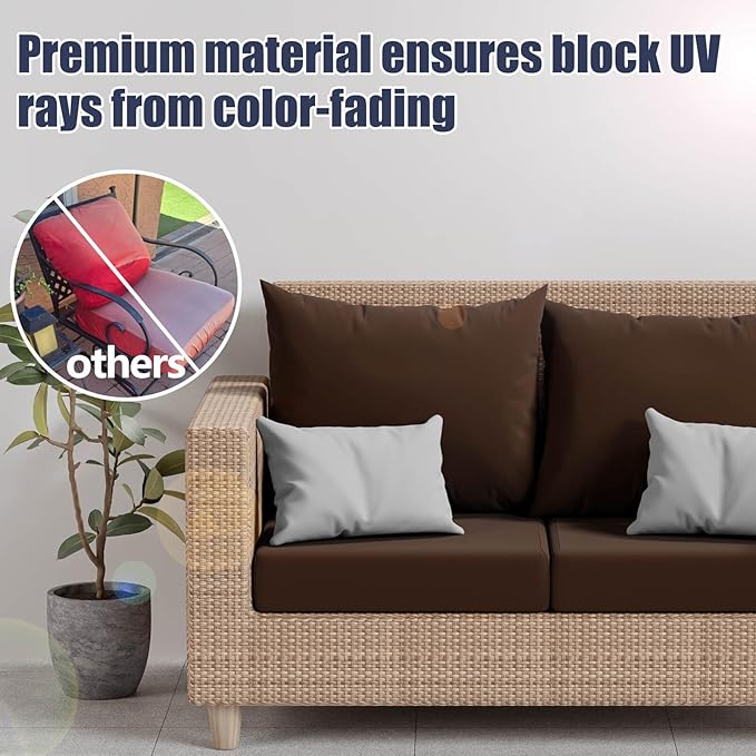 8Pcs Stretch Patio Cushion Covers, Outdoor Couch & Sofa Replacement Slipcovers - Image 3