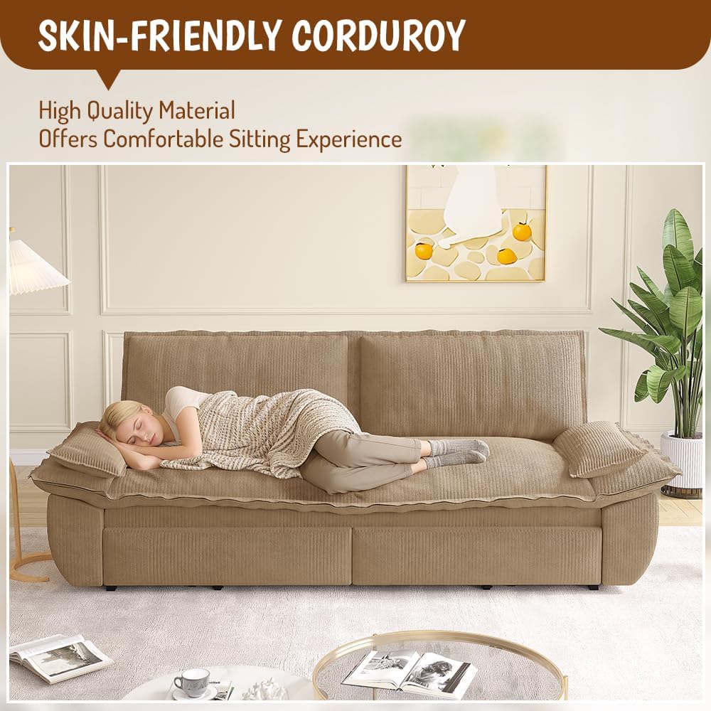 Modern Camel Velvet Loveseat,Futon Club Two Seater Sofa,Compact Living Room S...