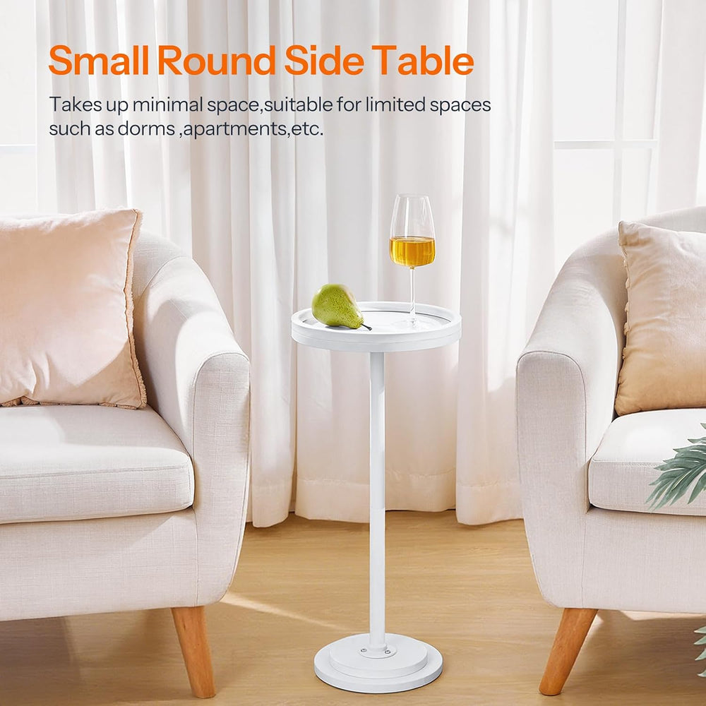 HOOBRO Small Round Side Table, Drink Table, Coffee Martini Table with Pedesta...