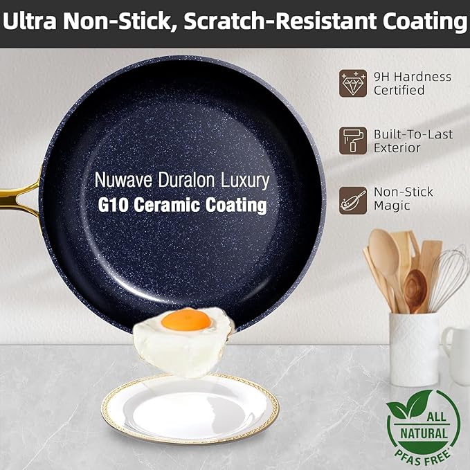 Nuwave Lux 13pc Forged Lightweight Cookware Set PFAS Free, Healthy G10 Duralon - Image 2