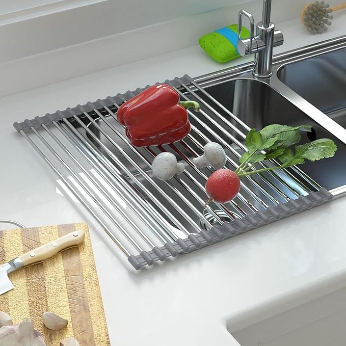 CHIRISEN Expandable Large Roll Up Dish Drying Rack 18 Tube by CHRISEN