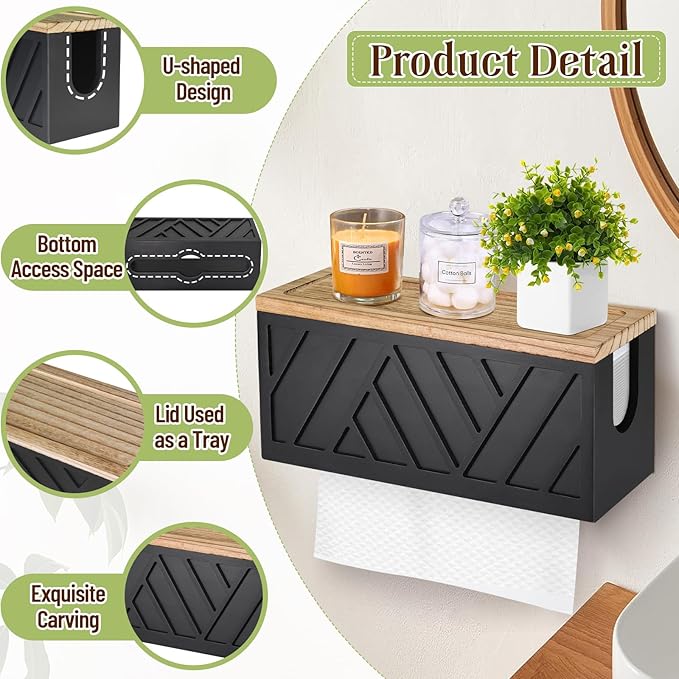 Set of 2 Paper Towel Dispenser Wall Mount, Paper Towel Holder Wall Mounted - Image 8