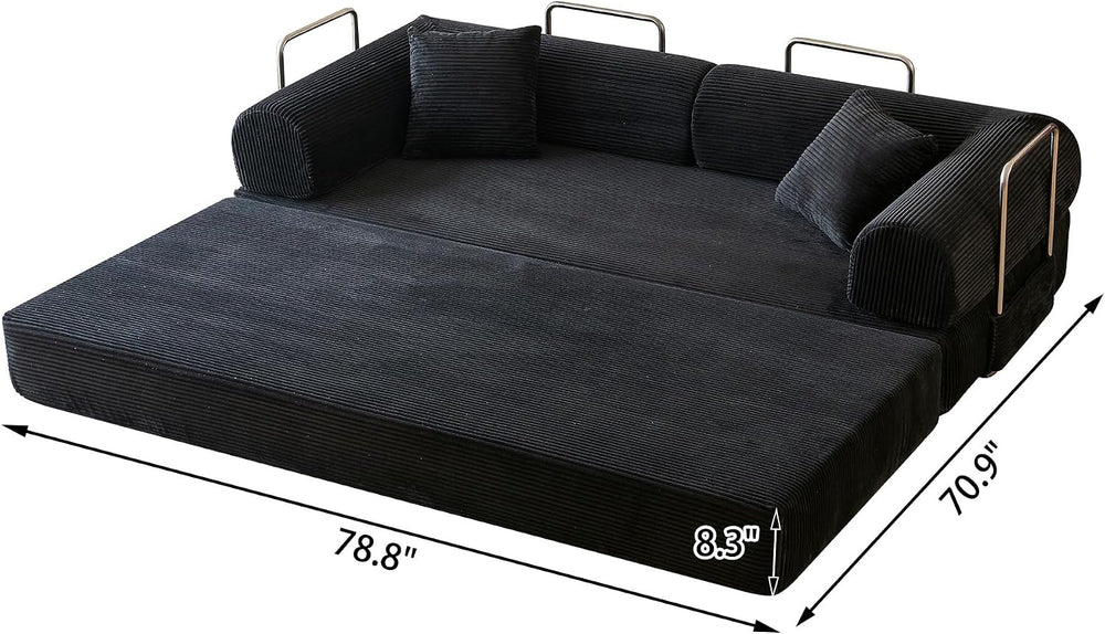 Eafurn 4-in-1 Boneless Convertible Sofa Bed, 79" Folding Mattress Couch ...