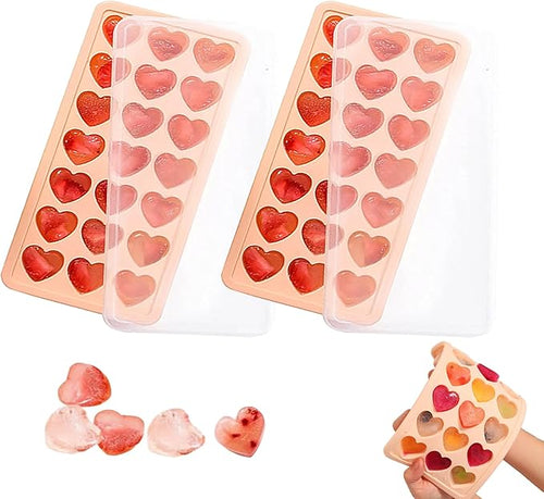 2 Pack Heart-Shaped Ice Cube Trays by Ciyliwiyi