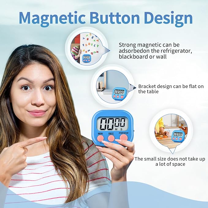 4 Pack Digital Kitchen Timer Magnetic Digital Timer - Image 5