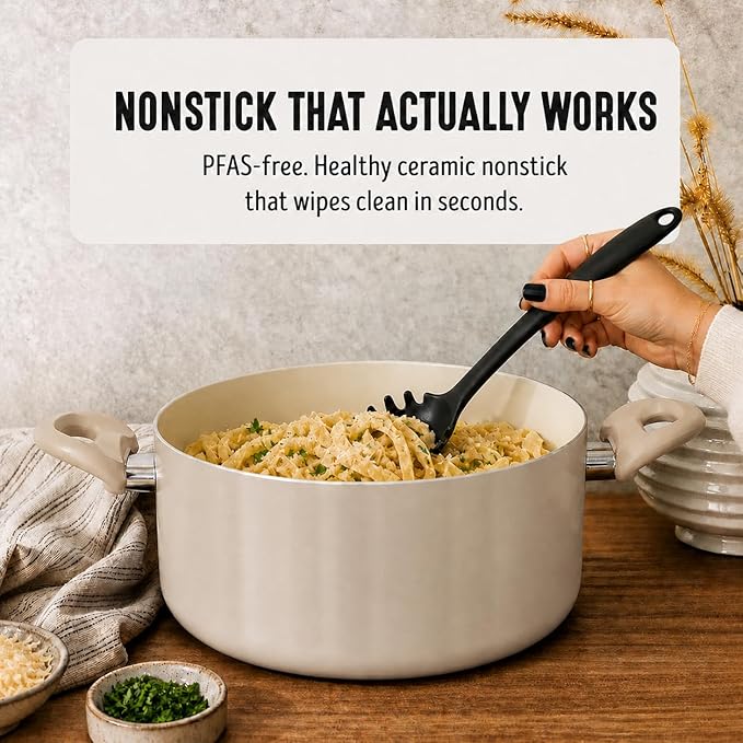 GreenLife 16-Piece Nonstick Cookware Set, Non-Toxic Ceramic Pots and Pans Set - Image 2