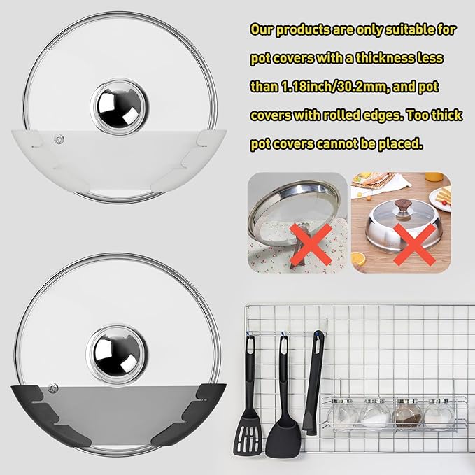 Universal Pot Lid Organizer for Cabinet, Fits 6" to 13.5" - Image 4