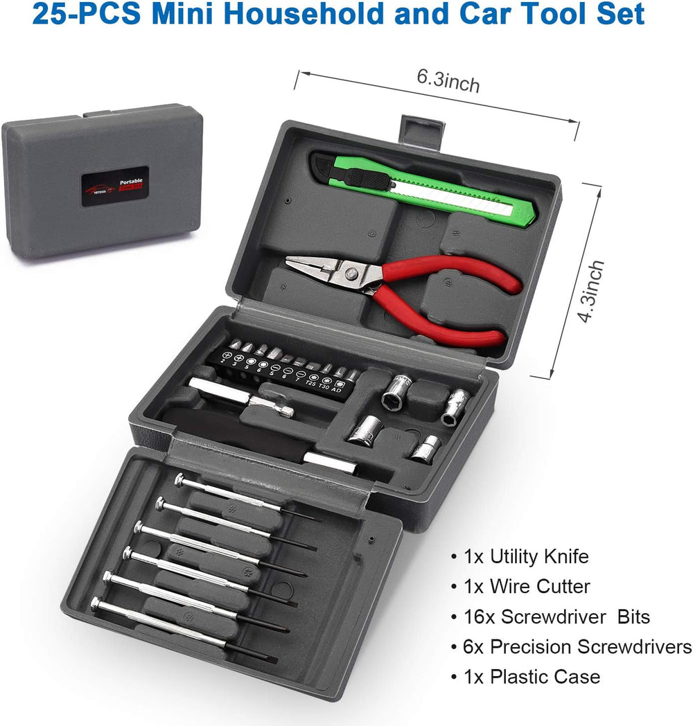 Car Emergency Roadside Kit with Jumper Cables, Auto Vehicle Safety Kits