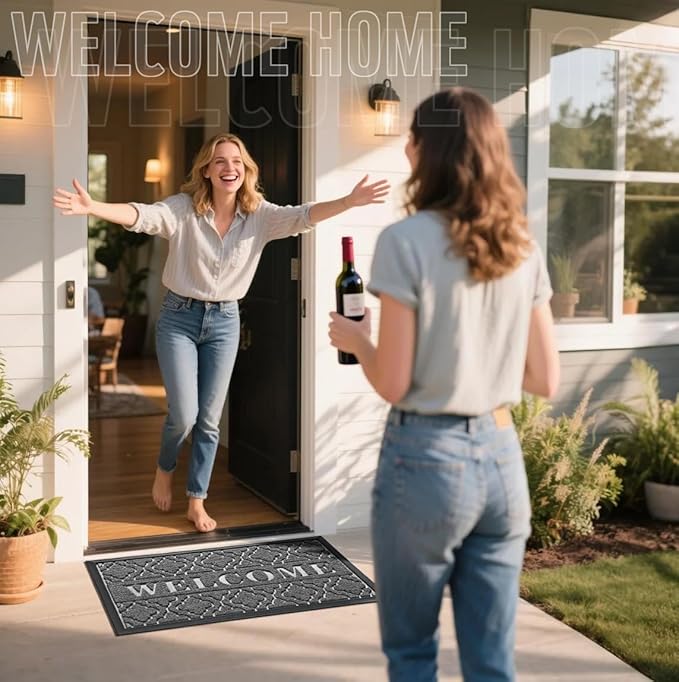 Yimobra Welcome Matt Outdoor Indoor 29.5x17, All-Weather Waterproof Front Door - Image 2