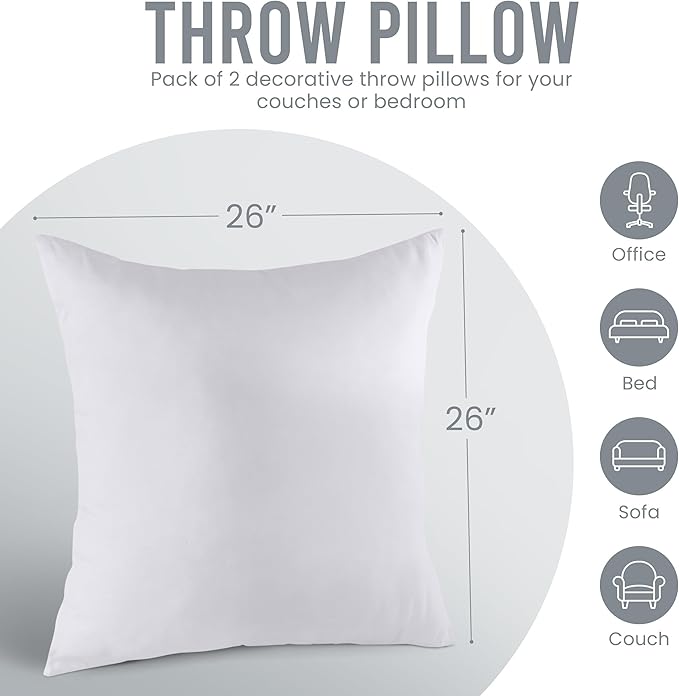 Utopia Bedding 26x26 Pillow Inserts, Sofa & Couch – Soft, Supportive & Fluffy - Image 8