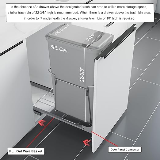 Dowell B15 Aluminum Base Wastebasket Pullout