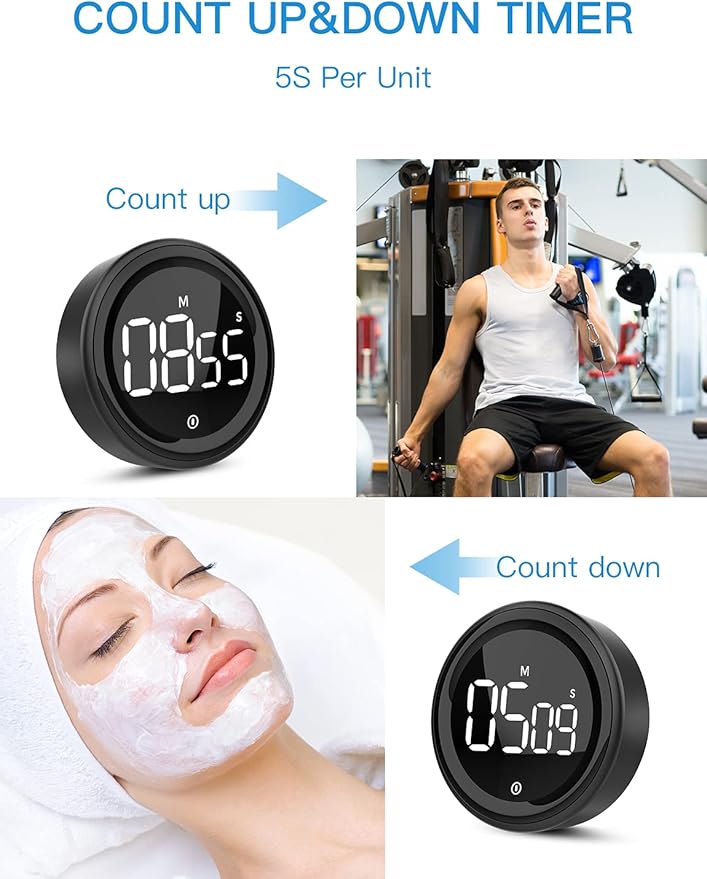 LIORQUE Digital Kitchen Timer, Magnetic Countdown Countup Timer - Image 3